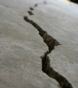 Cracked concrete foundation